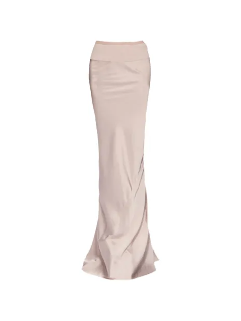 Rick Owens Coda ribbed-waistband satin-finish maxi skirt Pink RP02F5381SCH23