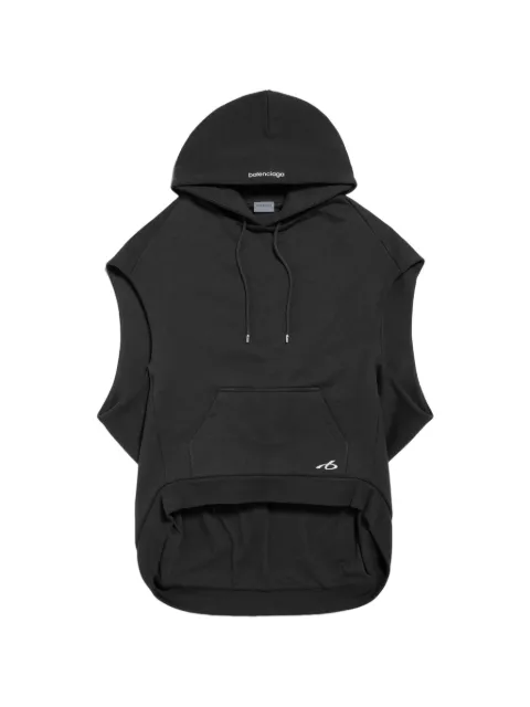 Balenciaga sleeveless regular-fit hoodie Black A00213TUVY4