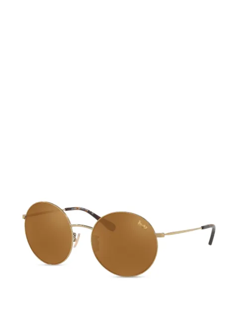Coach round-frame logo-plaque sunglasses Gold HC7078