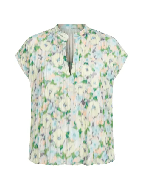Vince floral-print pleated blouse Neutrals V180113245