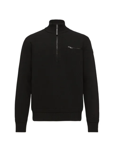 Moncler half-zip chest-pocket sweater Black L20919F00001M4281