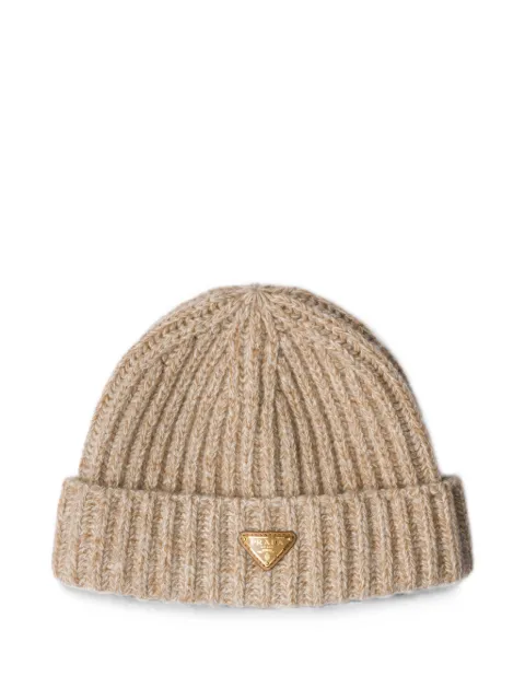 Prada mouliné cashmere and wool beanie Neutrals 1HC3902ZR6