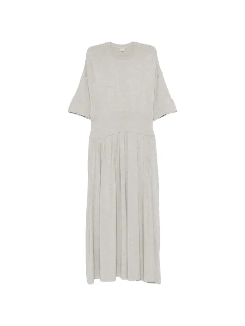 TOTEME gathered-waist midi dress Grey 263WRD0253FB0656