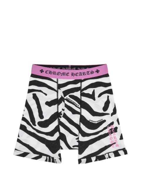Chrome Hearts zebra-print ribbed boxer briefs White CHRM1492