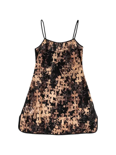 Chrome Hearts cross-print mini dress Black CHRM1491