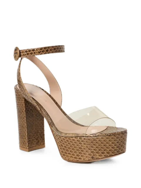 Gianvito Rossi Maya snake-effect platform sandals Brown G3275670RICGAU
