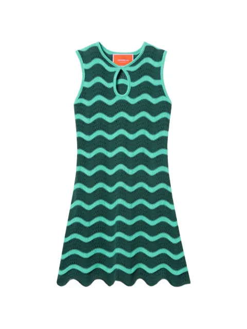 La DoubleJ Wavy crochet-knit mini dress Green DRE0502KNI203VA496GR11US