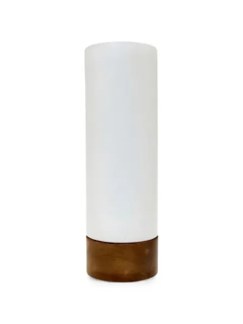 ENZO DE GASPERI cylindrical wooden-base vase White 175017783