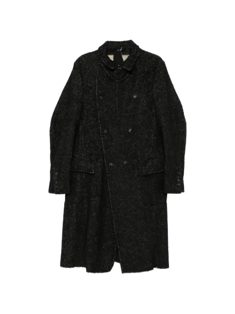 Masnada herringbone double-breasted coat Grey M3715