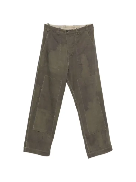 Masnada panelled distressed-effect trousers Green M3783
