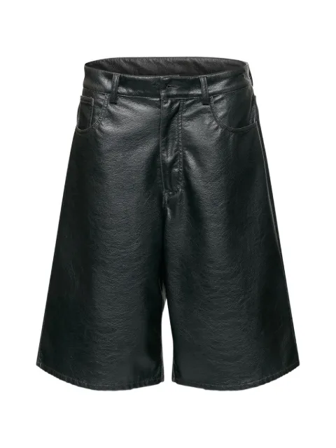 MM6 Maison Margiela faux-leather knee-length shorts Black S52MU0143M35455