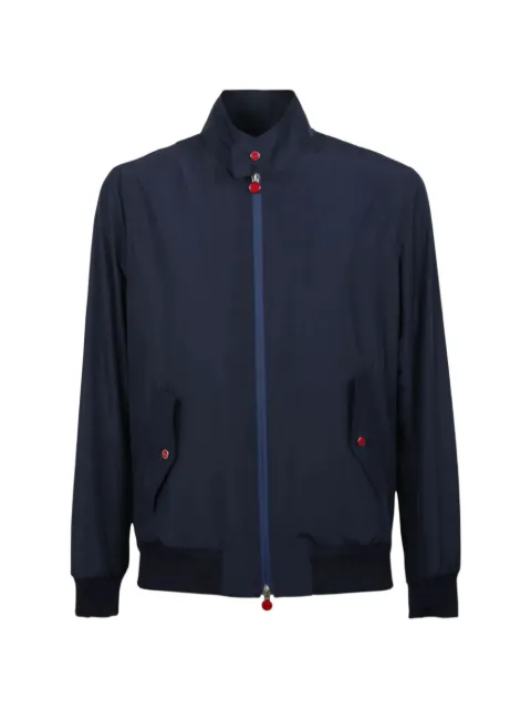 Kiton zip-up high-neck bomber jacket Blue UBLM03K0741H14004
