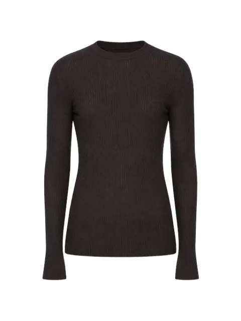 Rick Owens ribbed long-sleeve sweater Brown RU02F4637RIBM