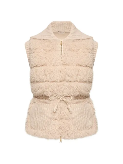 Moncler quilted shearling-effect vest Neutrals L20939I00003M4281
