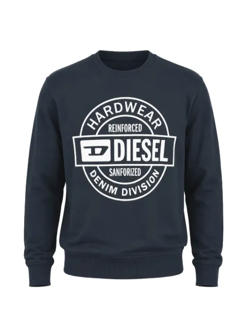 Diesel logo-print crew-neck sweatshirt Blue A19704RJXAN81E