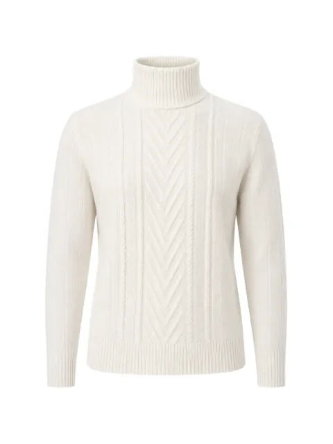 Paolo Pecora cable-knit roll-neck sweater White 24IC1M0A047F0091102