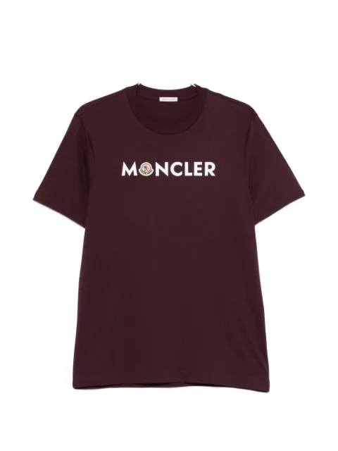 Moncler logo-print cotton T-shirt Red L20918C0005189B8Q