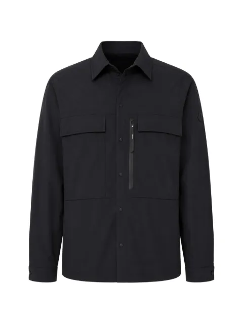 Moncler logo-patch zip-pocket shirt Black L20912F00007599M5