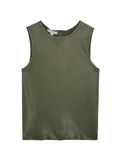 Vince satin-finish sleeveless blouse Green V207113259