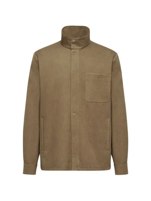 Moncler leather logo cotton jacket Green L20912F00023599PF