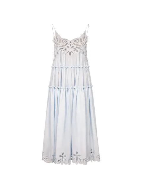 Ulla Johnson Filippa lace-appliqué silk maxi dress Blue SP260117