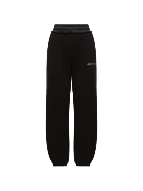 Moncler logo-embroidered elasticated-waistband cotton track pants Black L20938H0000389AZY