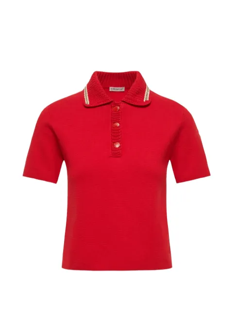 Moncler contrast-trim short-sleeved polo shirt Red L20939A00004M1113