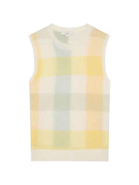Vince check-pattern sleeveless sweater Neutrals V208179894