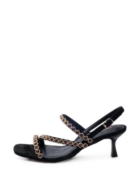 EMANUELLE VEE Rosita crystal-embellished sandals Black 23012T176