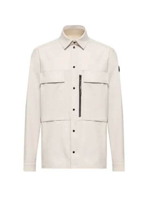 Moncler logo-patch chest-pocket shirt Neutrals L20912F00007599M5