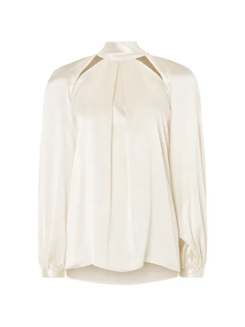 Temperley London Amerie cut-out silk blouse White 26AAME50430