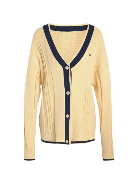 adidas chevron-knit logo-embroidered cardigan Yellow KS4968