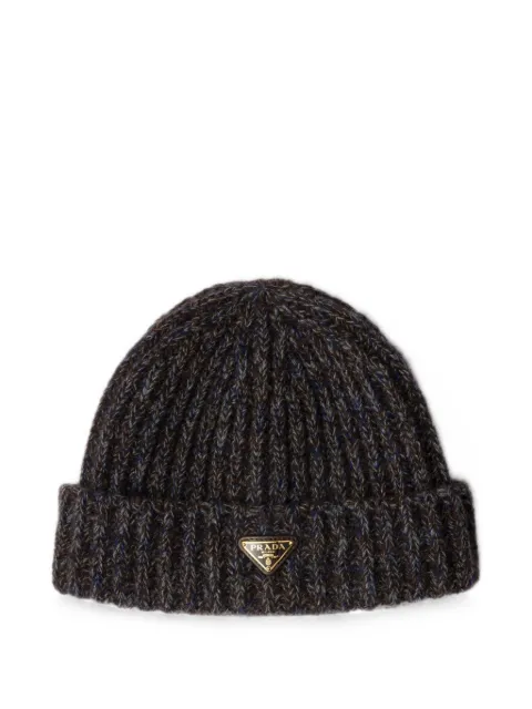Prada mouliné cashmere and wool beanie Blue 1HC3902ZR6