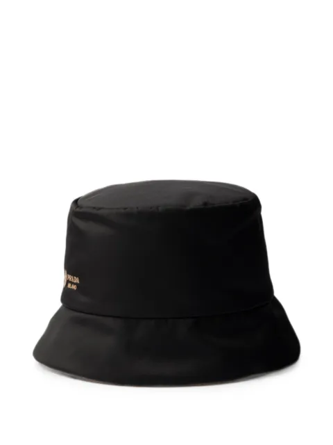 Prada reversible Re-Nylon and camel-hair bucket hat Black 1HC1372ZTA