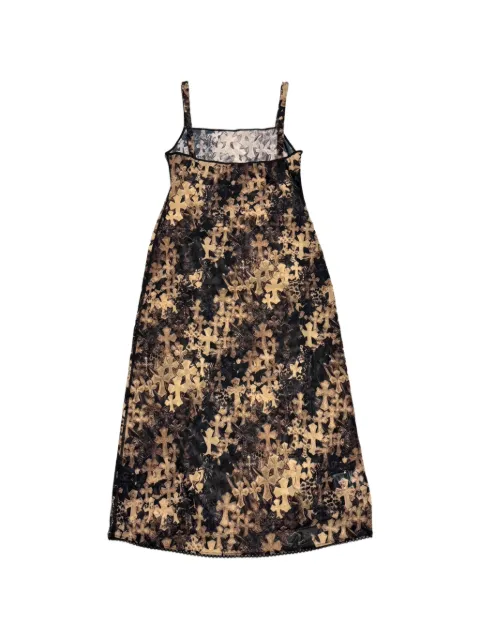 Chrome Hearts cross-print mesh dress Neutrals CHRM1490