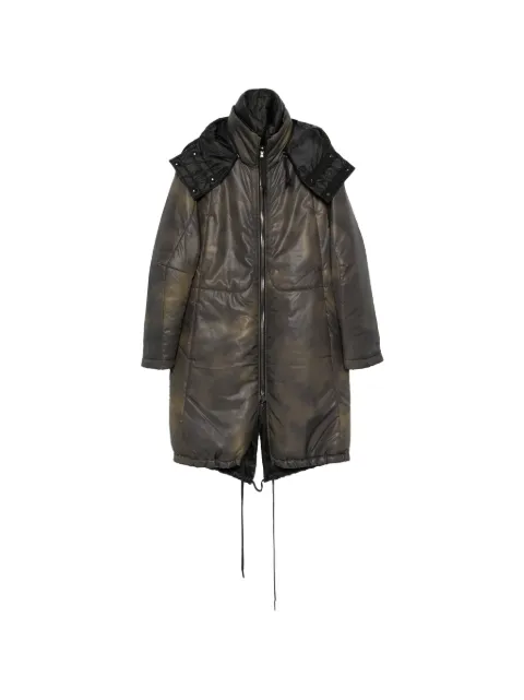 Masnada printed hooded coat Black M3700