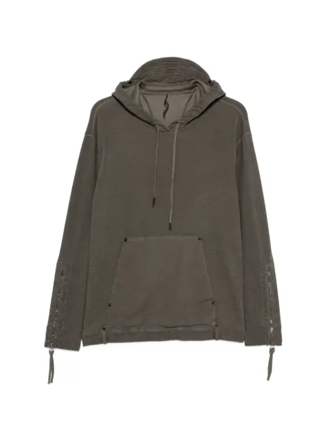 Masnada waffle-knit zip-cuff hoodie Green M3771