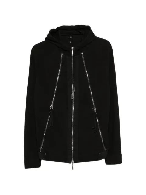 Masnada long-sleeve zip-fastening hoodie Black M3770
