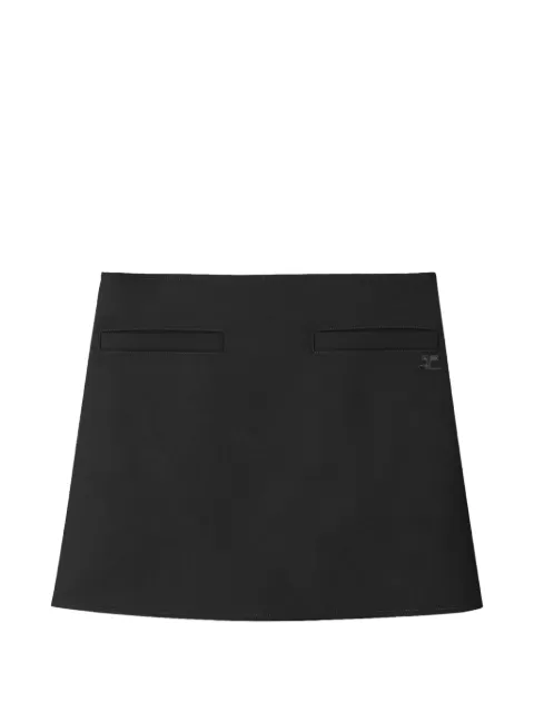 Courrèges logo-embroidered A-line mini skirt Black 326CJU400PL0170