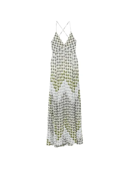 Missoni geometric-print halterneck maxi dress Green DS26WG1VBR015L