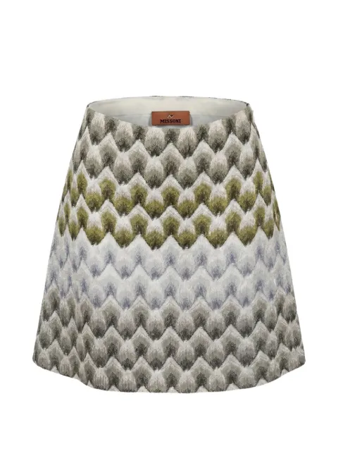 Missoni zigzag-knit A-line mini skirt Green DS26WH09BR015L