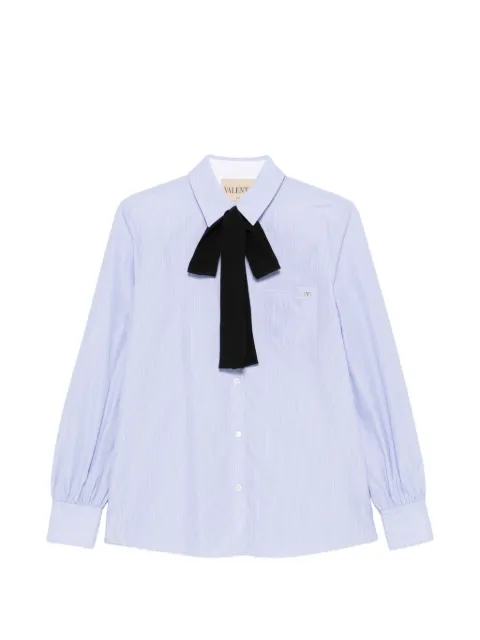 Valentino Garavani bow-detail pinstriped shirt Blue BAB8J6ACC