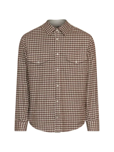 MM6 Maison Margiela checkered flannel shirt Brown SH0DT0047M36011