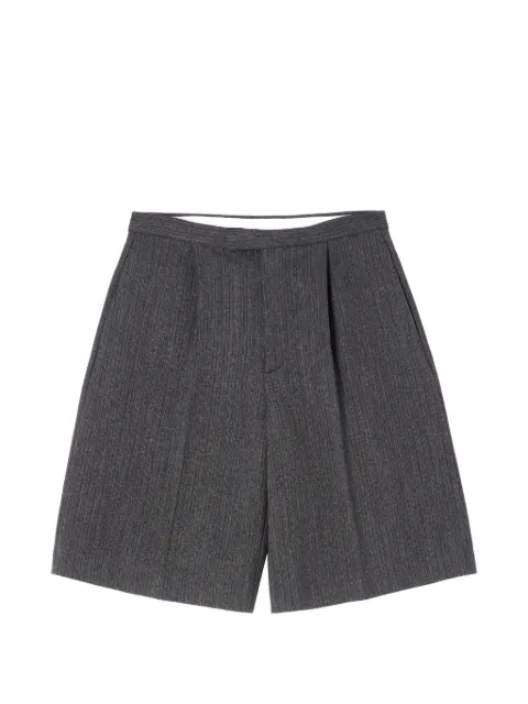 MM6 Maison Margiela striped wool-blend tailored shorts Grey S52MU0140M36005