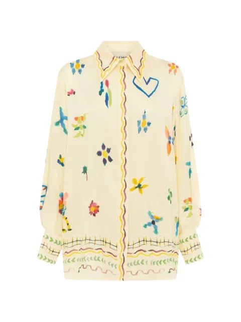 ALEMAIS Sidi graphic-print silk shirt Multicolour 6385T