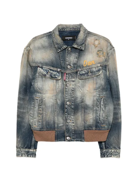 DSQUARED2 distressed denim jacket Blue S74AM1730D30011