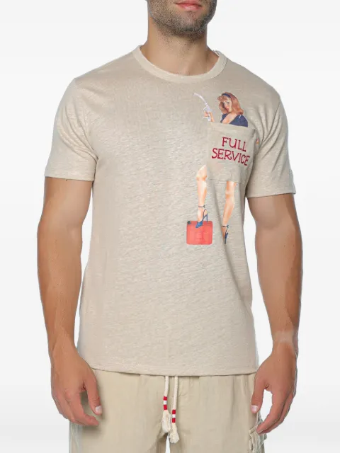 MC2 Saint Barth Ecstasea graphic-print chest-pocket T-shirt Neutrals ECS0001