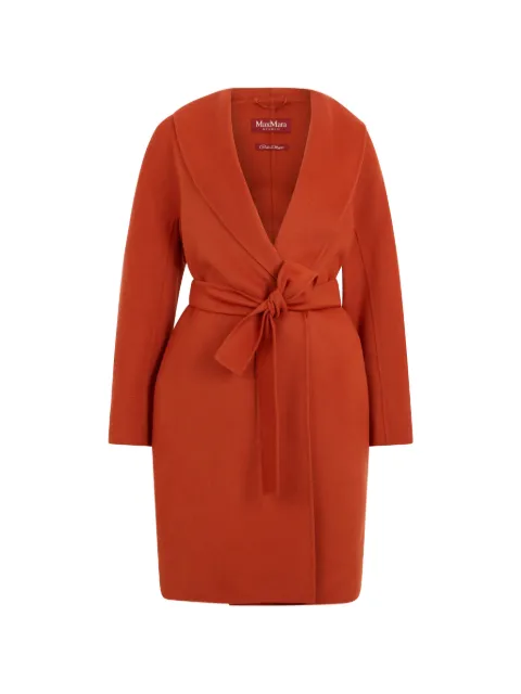 Max Mara Mstestremo belted shawl-collar coat Orange 2626016031600