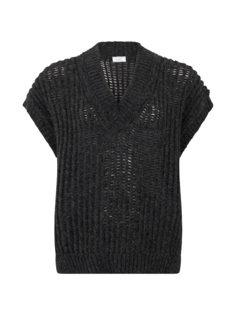 Peserico chunky-knit V-neck vest Black A99239F03E9196