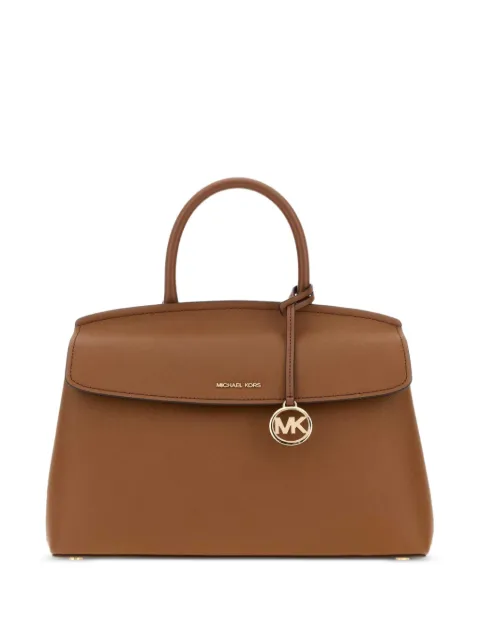 Michael Michael Kors Hamilton logo-plaque leather tote bag Brown 30T6GX7S2L